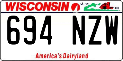 WI license plate 694NZW