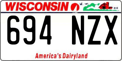 WI license plate 694NZX
