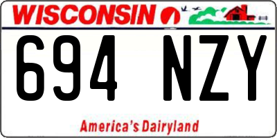 WI license plate 694NZY