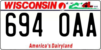 WI license plate 694OAA