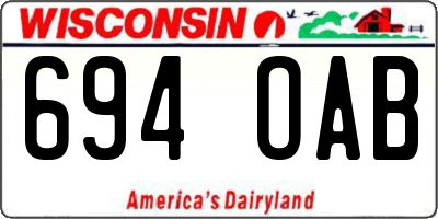 WI license plate 694OAB