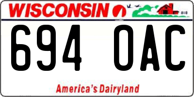 WI license plate 694OAC