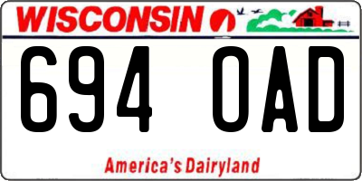 WI license plate 694OAD