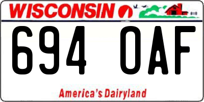 WI license plate 694OAF