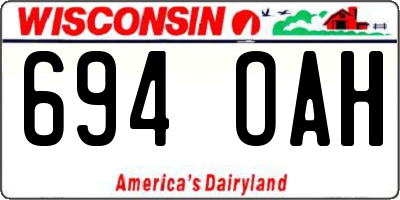 WI license plate 694OAH
