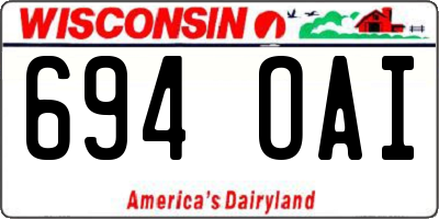 WI license plate 694OAI
