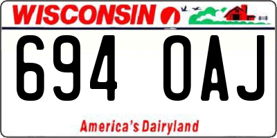 WI license plate 694OAJ