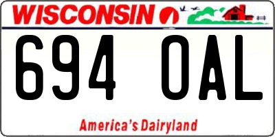 WI license plate 694OAL