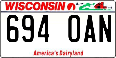 WI license plate 694OAN