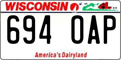 WI license plate 694OAP