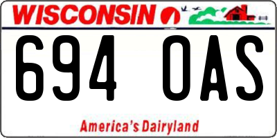 WI license plate 694OAS