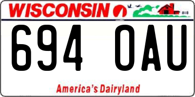 WI license plate 694OAU