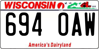 WI license plate 694OAW