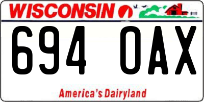 WI license plate 694OAX