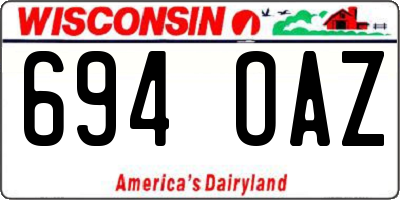 WI license plate 694OAZ