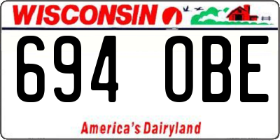 WI license plate 694OBE