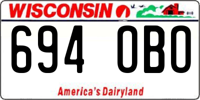 WI license plate 694OBO