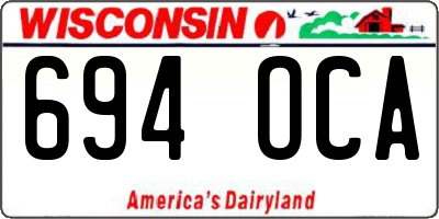 WI license plate 694OCA