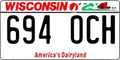 WI license plate 694OCH