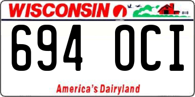 WI license plate 694OCI