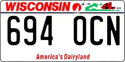 WI license plate 694OCN