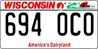 WI license plate 694OCO