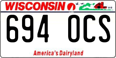WI license plate 694OCS