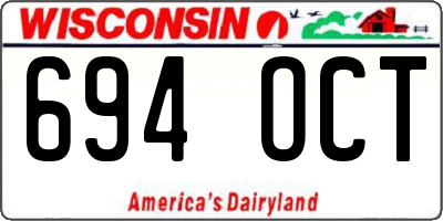 WI license plate 694OCT