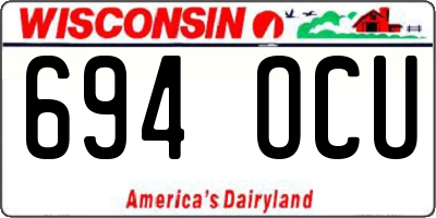 WI license plate 694OCU