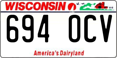 WI license plate 694OCV