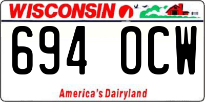 WI license plate 694OCW