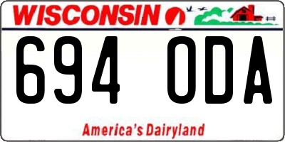 WI license plate 694ODA