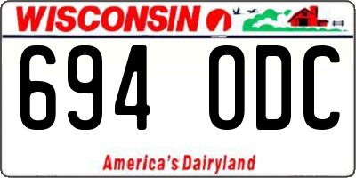 WI license plate 694ODC