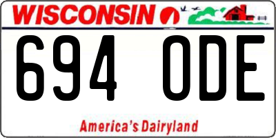 WI license plate 694ODE