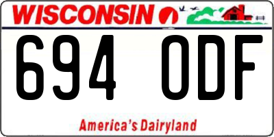 WI license plate 694ODF