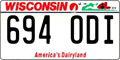 WI license plate 694ODI