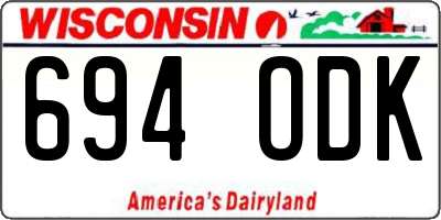 WI license plate 694ODK
