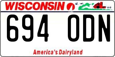 WI license plate 694ODN