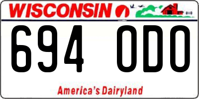 WI license plate 694ODO