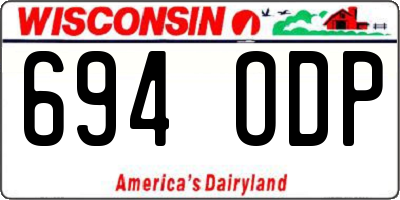 WI license plate 694ODP