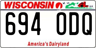 WI license plate 694ODQ