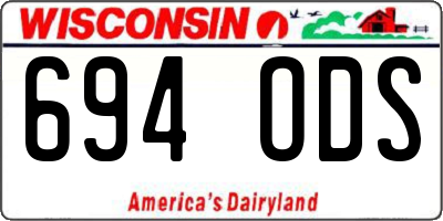 WI license plate 694ODS