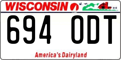 WI license plate 694ODT