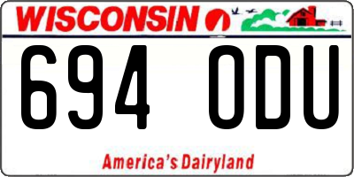 WI license plate 694ODU