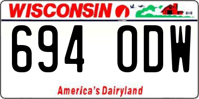 WI license plate 694ODW