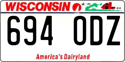 WI license plate 694ODZ