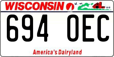 WI license plate 694OEC