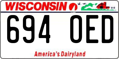 WI license plate 694OED