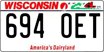 WI license plate 694OET