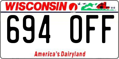 WI license plate 694OFF